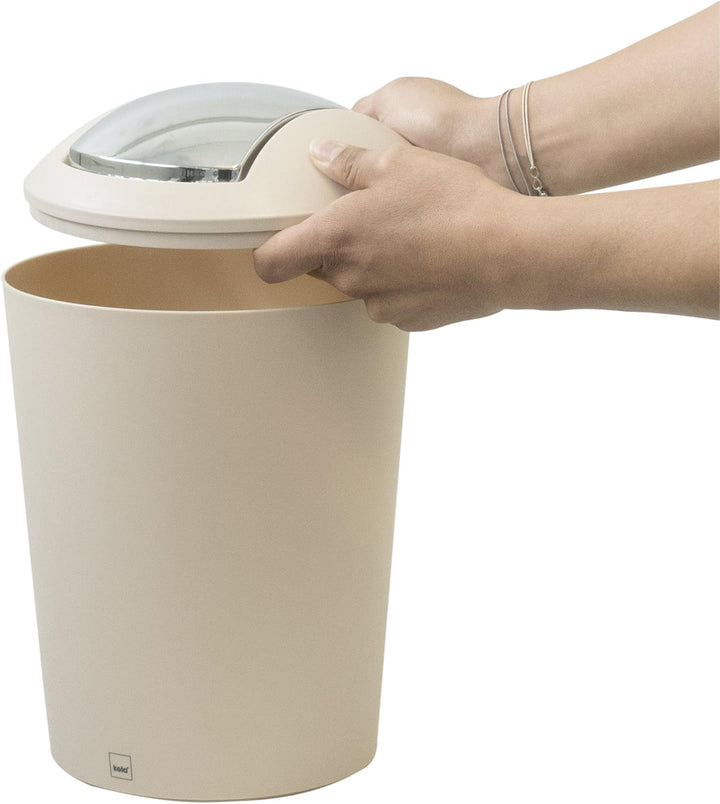 kela Schwingdeckeleimer, Kunststoff, Creme, 5 Liter, 22769, Creme