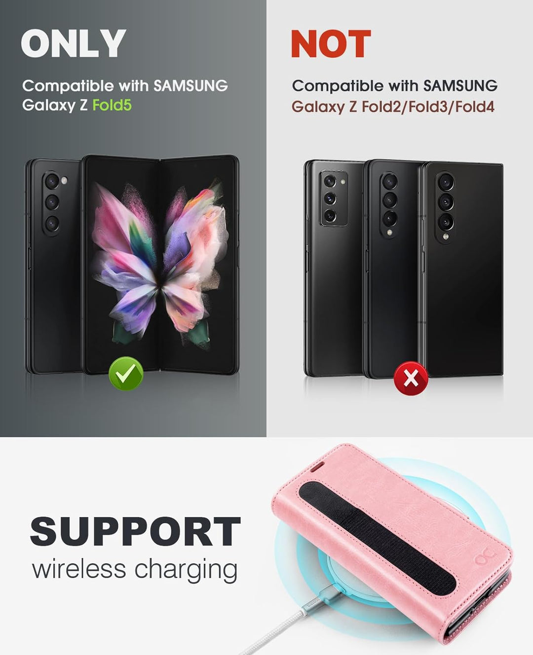 OCASE Aktualisierte Version Hülle Samsung Galaxy Z Fold 5 5G Handyhülle [mit S Pen Halter] [Vorderse