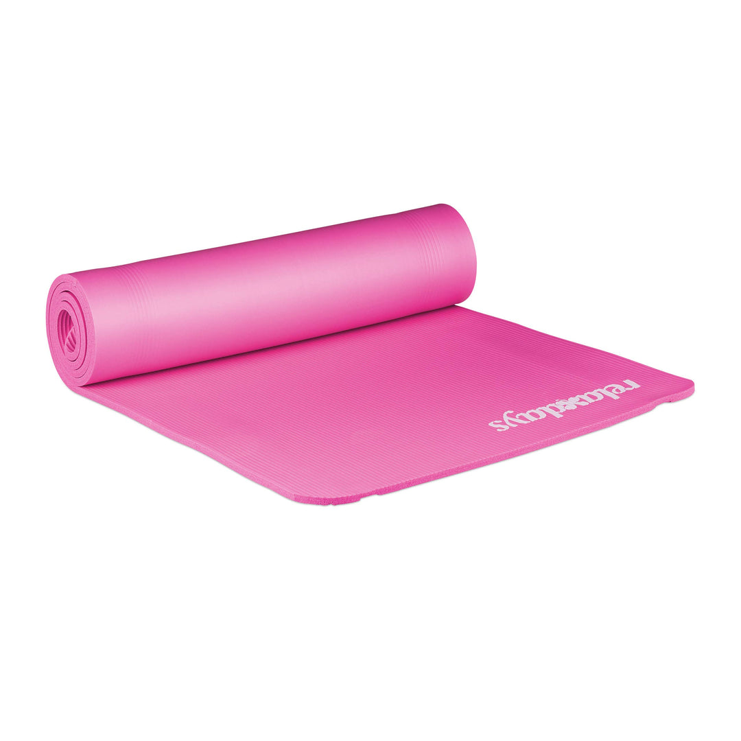 2 x Yogamatte, 1 cm dick, für Pilates, Fitness, gelenkschonend, mit Tragegurt, Gymnastikmatte 60 x 1