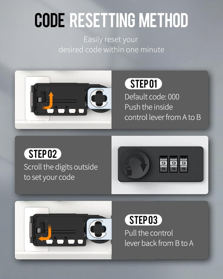 Uniclife 48 Position Schlüssel Kabinett mit Kombination Lock Resettable Weiss Digital Security Stora