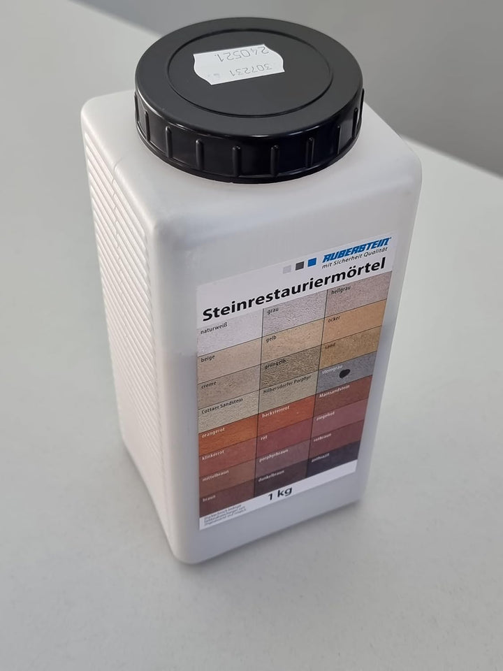 Ruberstein Steinrestauriermörtel/Reparaturmörtel/Sandstein 1 kg (steingrau)