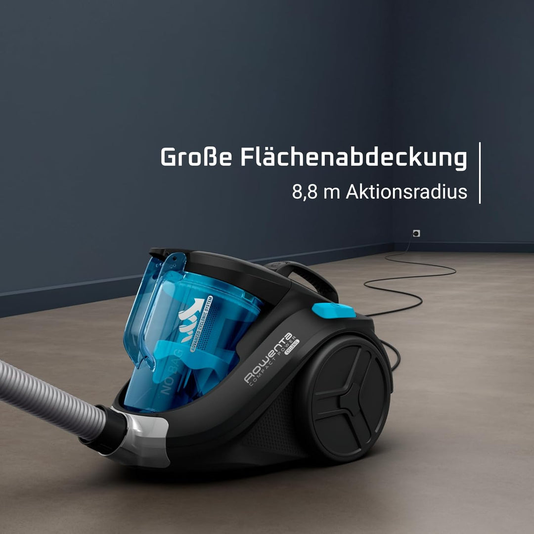 Rowenta RO3731 Compact Power Cyclonic | Beutelloser Staubsauger | Leise | 750 Watt | 1,5 Liter Fassu