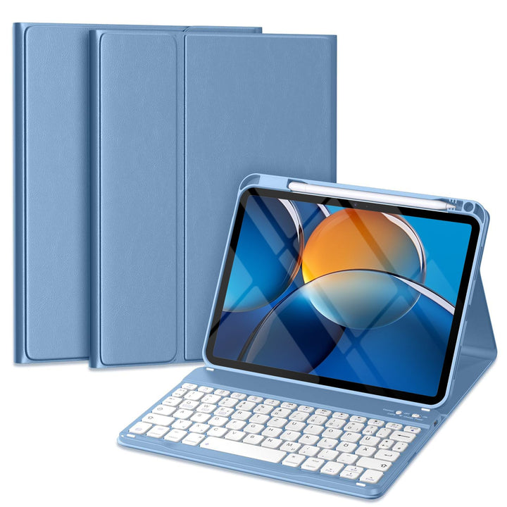 Vobafe Hülle mit Tastatur für iPad A16 11/10 Generation (2025/2022, 10,9/11 Zoll), Magnetisch Abnehm