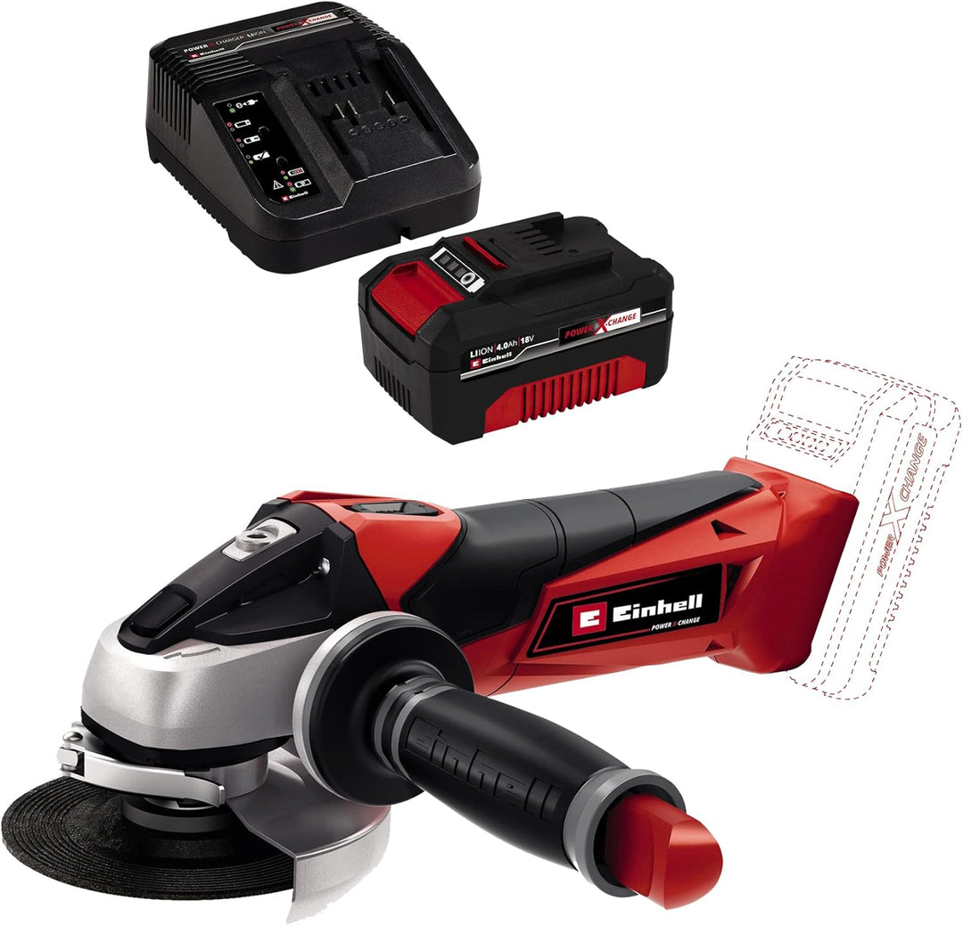 Einhell Akku-Winkelschleifer TE-AG 18/115 Li Power X-Change (Li-Ion, 8.500 min-1, Wiederanlauf-, Übe