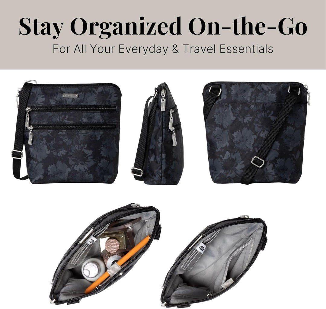 Baggallini Damen Essential Tasche für Frauen-Integrierter RFID-Kartenhalter-Crossbody Geldbörse mit