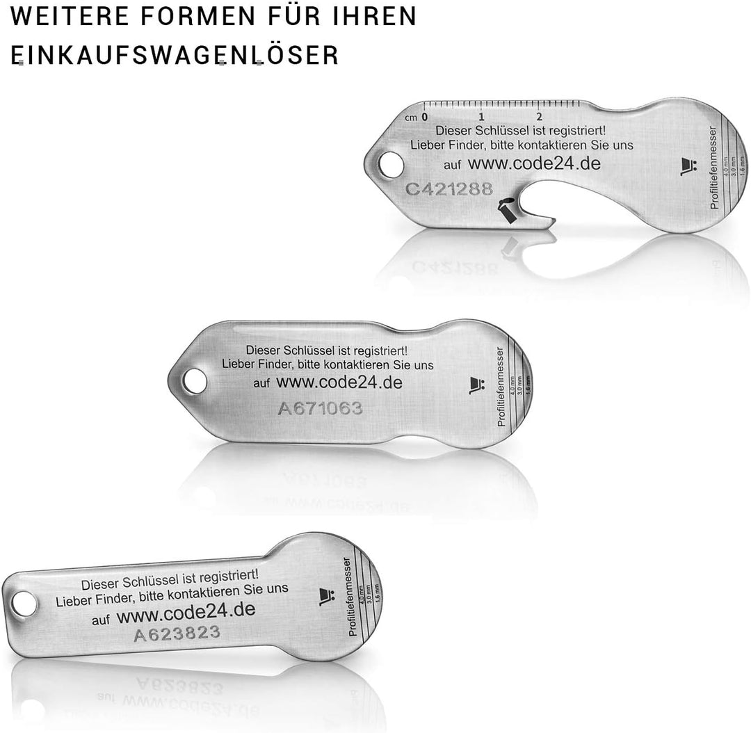 Einkaufswagenlöser ® Feuerwehr & Prost/Schlüsselanhänger Einkaufschip mit Schlüsselfundservice/Abzie
