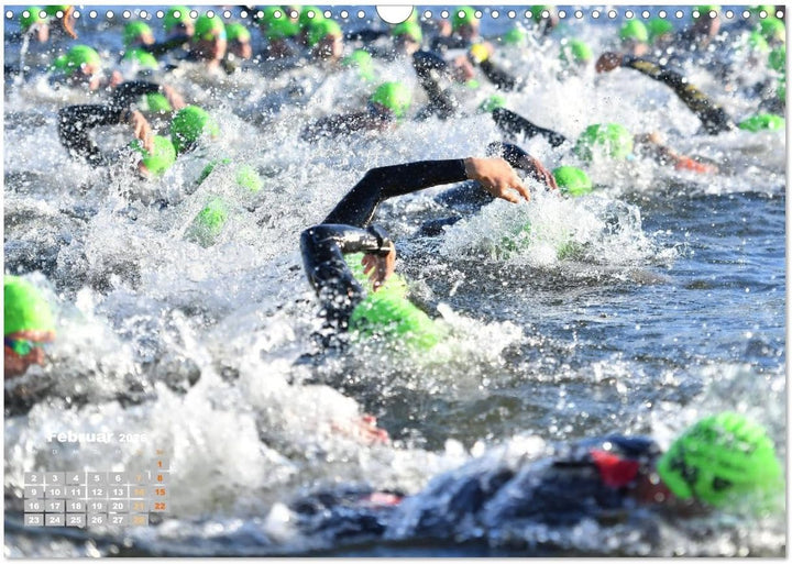 Triathlon: Mit Leidenschaft zur persönlichen Bestzeit (Wandkalender 2026 DIN A3 quer), CALVENDO Mona