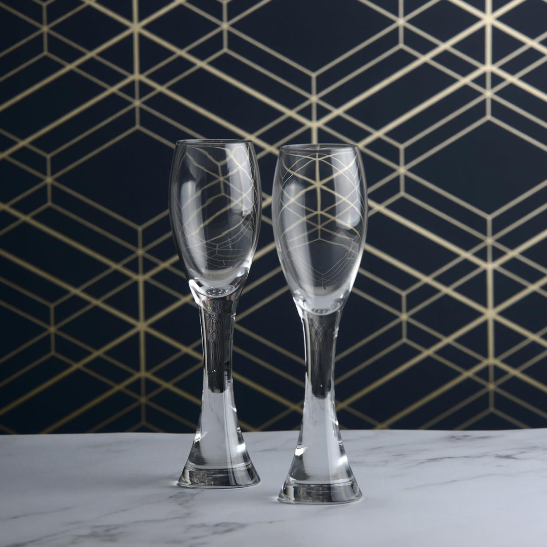 Anton Studio Designs - Manhattan Champagnerflöten - Schön geformt - 2er-Set - 250ml Fassungsvermögen