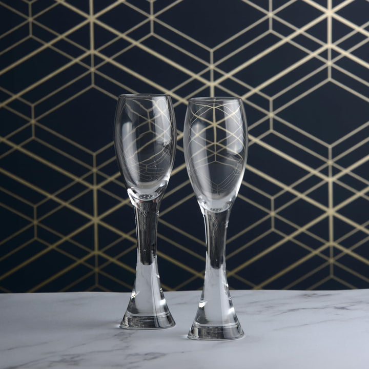 Anton Studio Designs - Manhattan Champagnerflöten - Schön geformt - 2er-Set - 250ml Fassungsvermögen