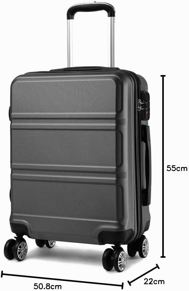 KONO Koffer Trolley Reisekoffer M (55cm) Grau, M (55cm) Grau