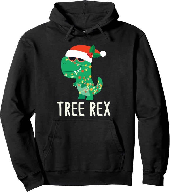 Dinosaurier TRex Schlafanzug – hässliche Weihnachtslichter – Tree Rex Pullover Hoodie