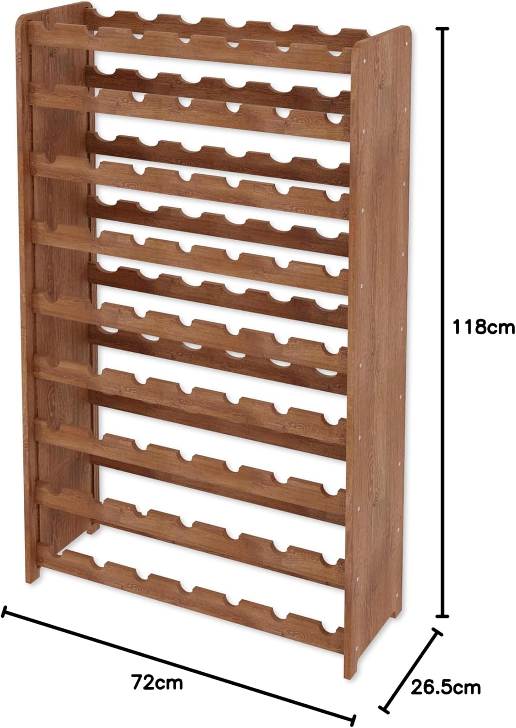 Lenmar, Wählen Sie Ihre Farbe, RW-3-63, Weinregal aus Holz, 118 x 72 x 26,5 cm, für 63 Flaschen, 9 l