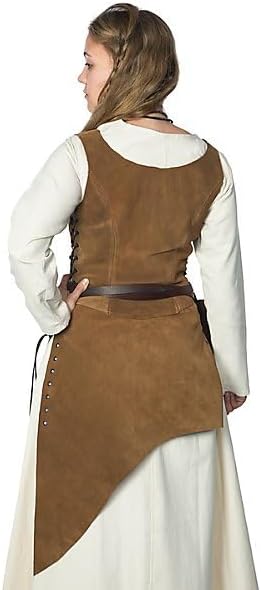Andracor – Schlichtes Mieder mit Rock – Kurzes Überkleid aus Veloursleder mit Schnürung – für LARP,
