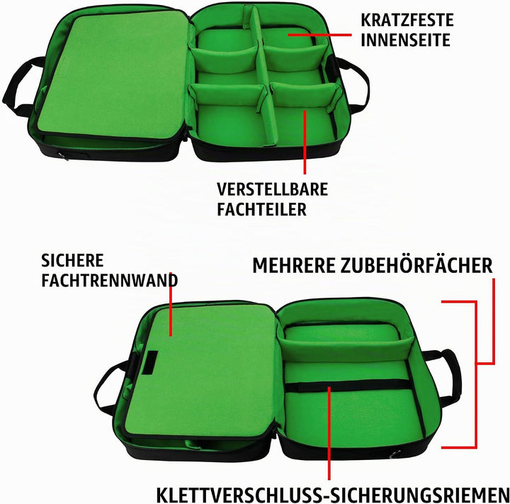 USA Gear Tragetasche für Gaming Konsolen - Schutz Konsolentasche mit Schultergurt und Unterteilbaren