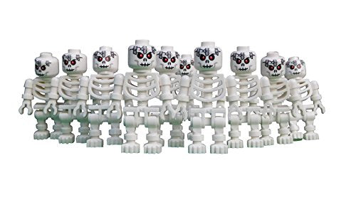 LEGO 10 Skelette mit seltenem Kopf / 10 x LEGO Skelett