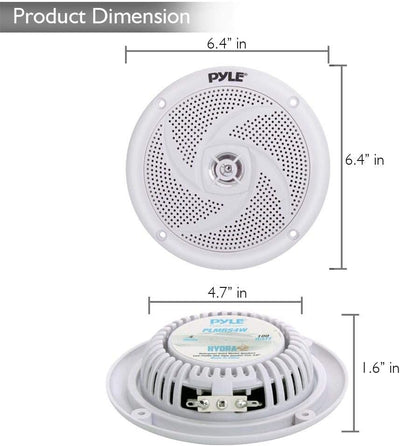 Pyle Marine Speakers - 4 Inch 2 Way Waterproof and Weather Resistant Outdoor Audio Stereo Sound Syst