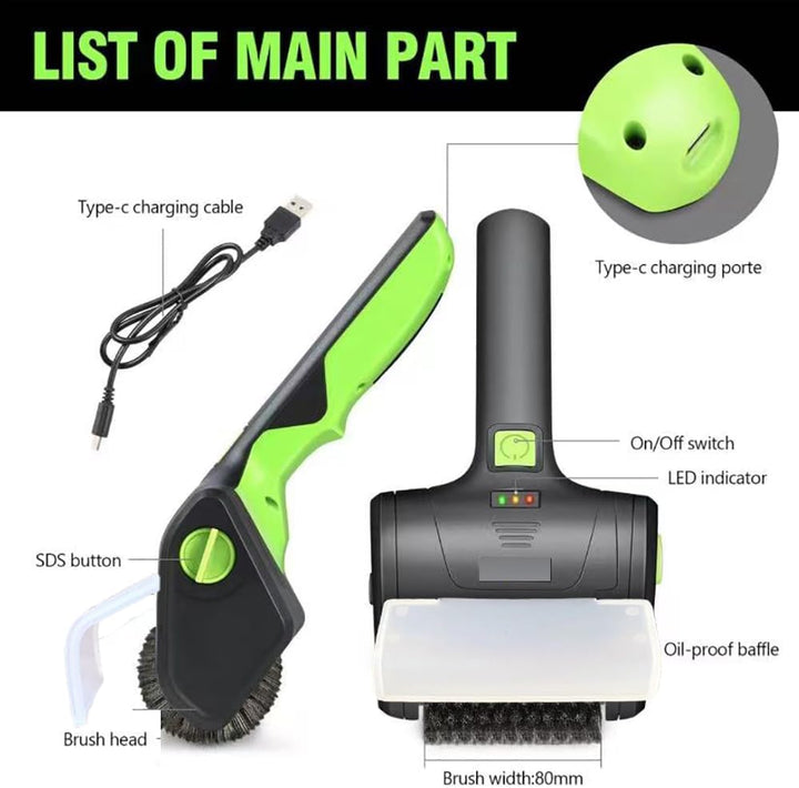 Motorisierte Grillbürste PURAMI Safe Grillen Rescue Geschenk No Shedding Bristles, 360° Rotating Cle