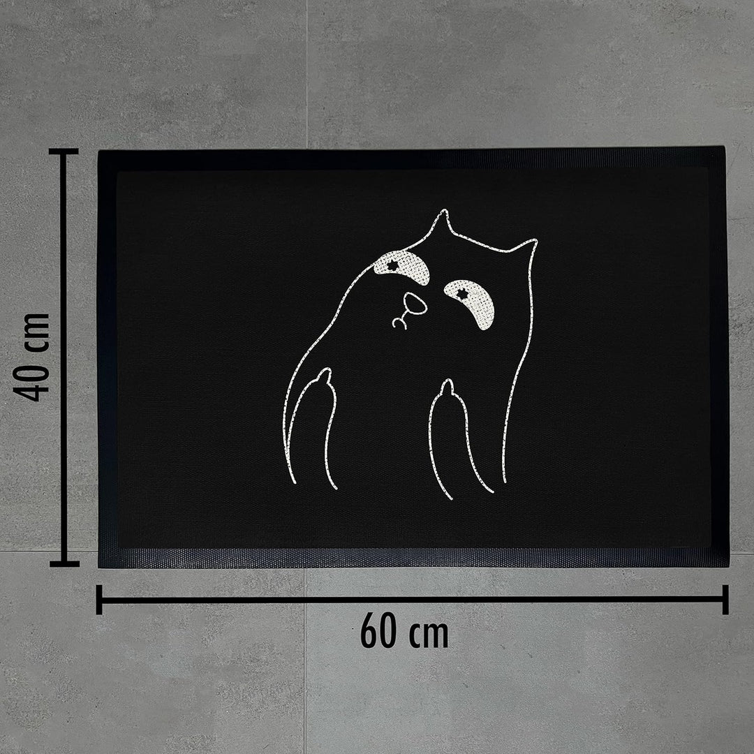 Trendation - Lustige Katzen Fussmatte Grafik Mittlerer Finger Katzenbesitzerin Humor Fussmatte 60x40
