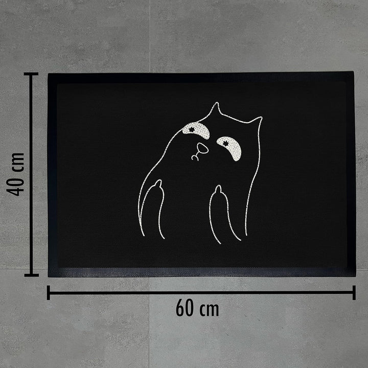 Trendation - Lustige Katzen Fussmatte Grafik Mittlerer Finger Katzenbesitzerin Humor Fussmatte 60x40