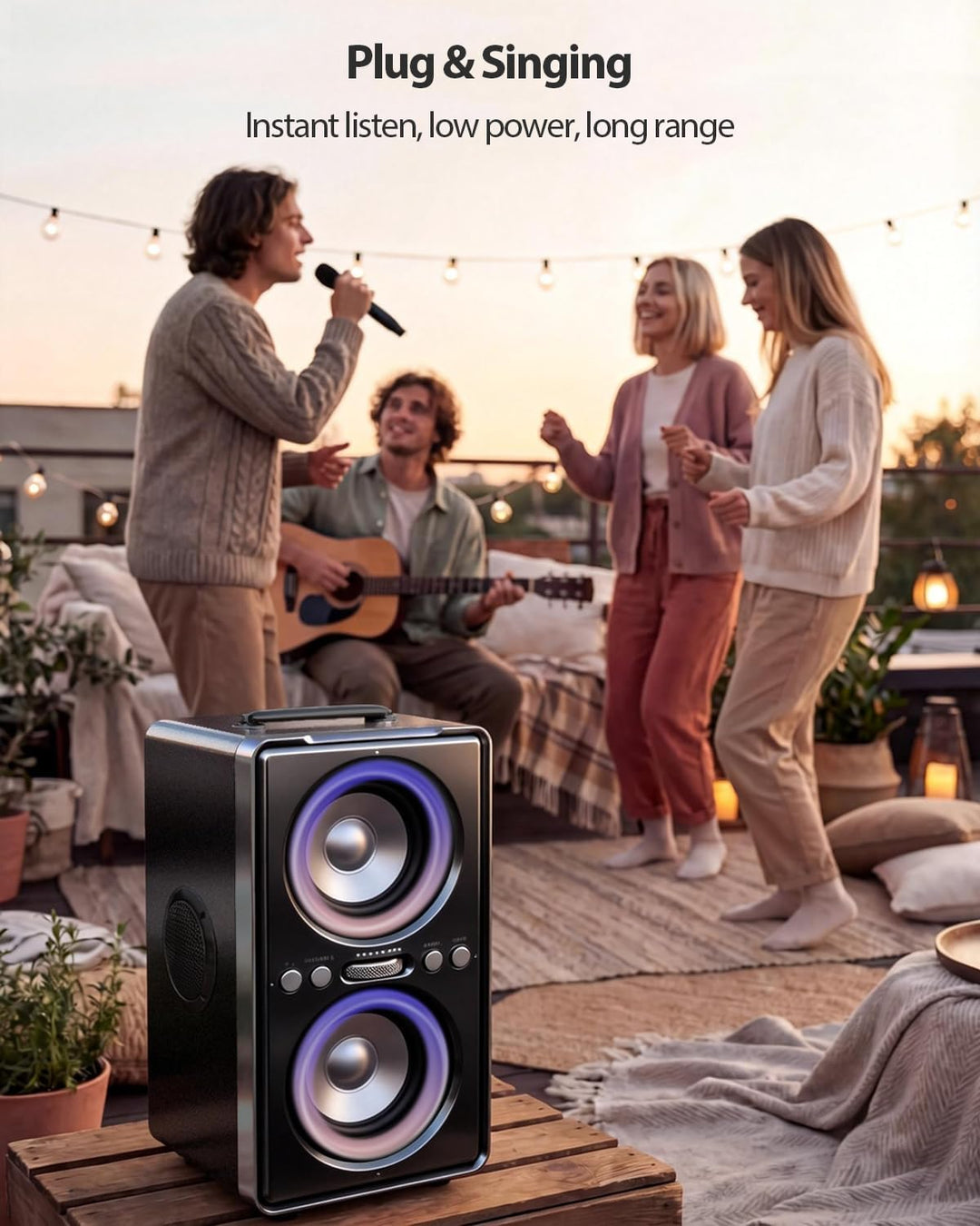 240W Musikbox Bluetooth Gross, kraftvoller, lauter Klang mit tiefen Bässen, 20H Akku,TWS-Funktion, P