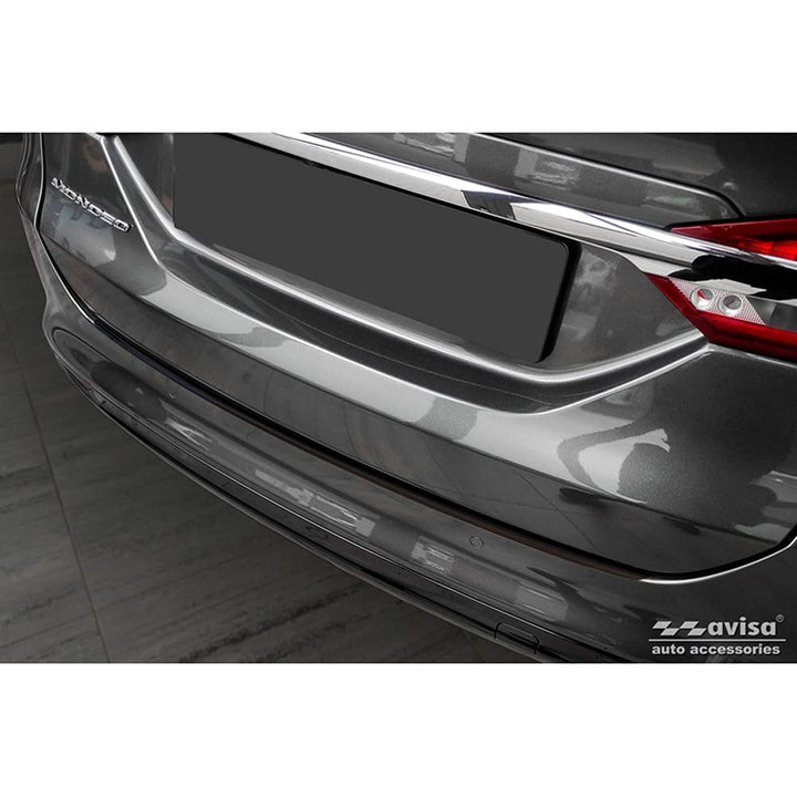 Avisa Schwarz Edelstahl Heckstossstangenschutz kompatibel mit Ford Mondeo V Hatchback/Limousine 2014