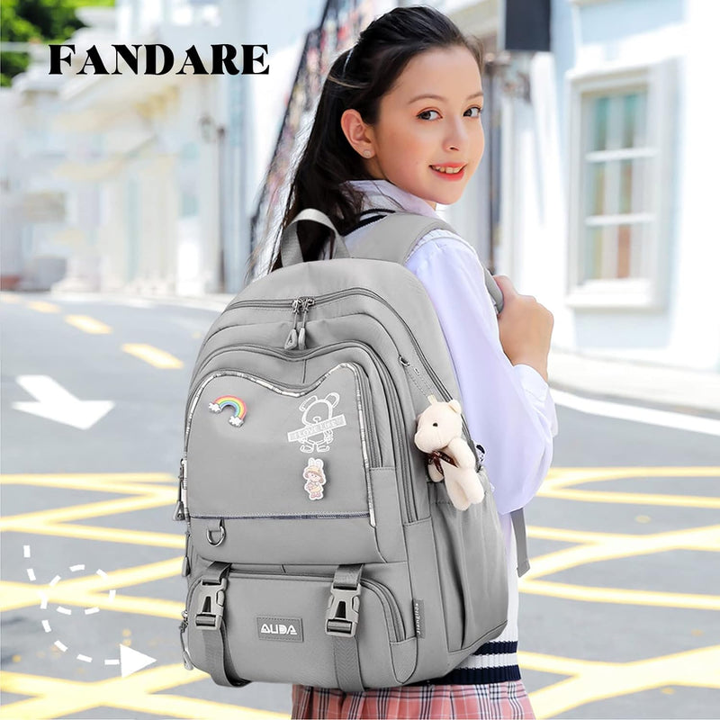 FANDARE Schulrucksack Schulrucksack Kinderrucksack Schultasche Jungen Mädchen Rucksack Schulranzen f