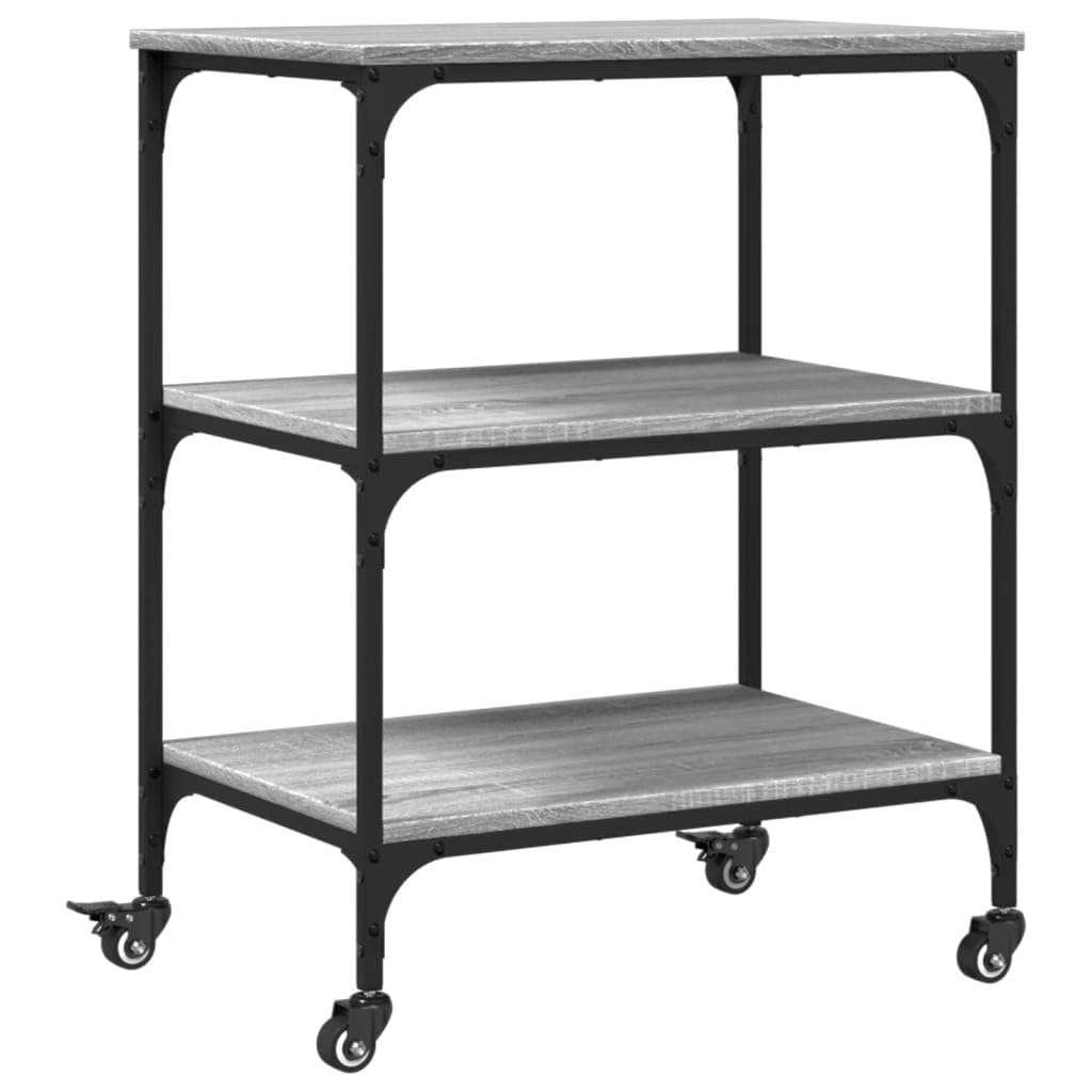 vidaXL Küchenwagen, Servierwagen mit viel Stauraum, Rollwagen Trolley für Küche Bar, Gemüsewagen Meh