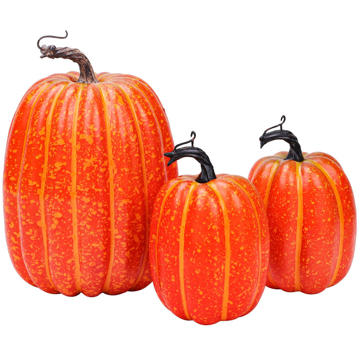 Quancru 3pcs Künstliche Kürbisse Gefälschte Gemüse DIY Halloween Erntedankfest Herbst Thema Party Ho