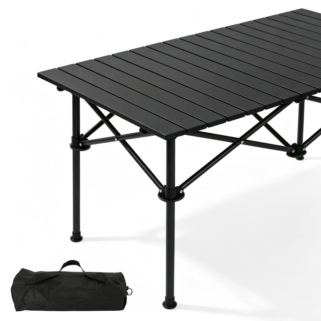 Campingtisch faltbar Klapptisch, Aufrollbare Tischplatte, Camping Falttisch Tragbar mit Tasche, Roll