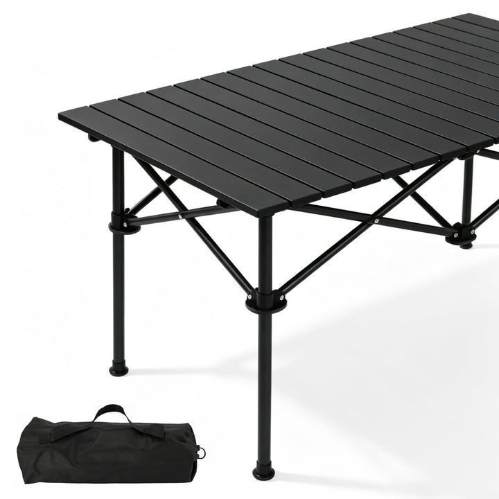 Campingtisch faltbar Klapptisch, Aufrollbare Tischplatte, Camping Falttisch Tragbar mit Tasche, Roll