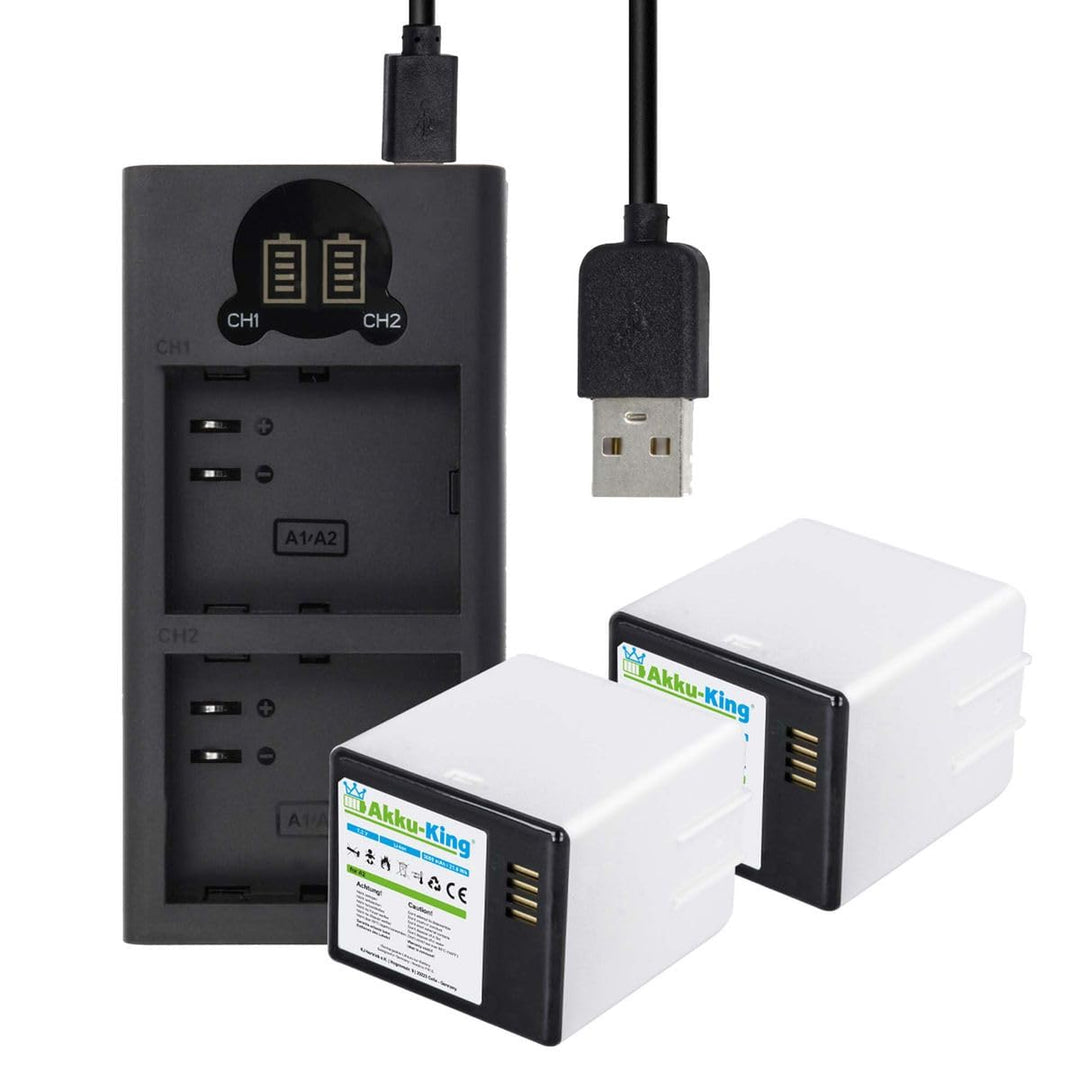 2-Fach Ladestation + Akku Li-Ion 3000mAh - kompatibel mit Netgear Arlo A-2 - für Arlo Go - mit Displ