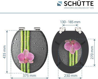 SCHÜTTE WC Sitz Holzkern ASIA, Toilettensitz mit Absenkautomatik, passend für viele handelsübliche W