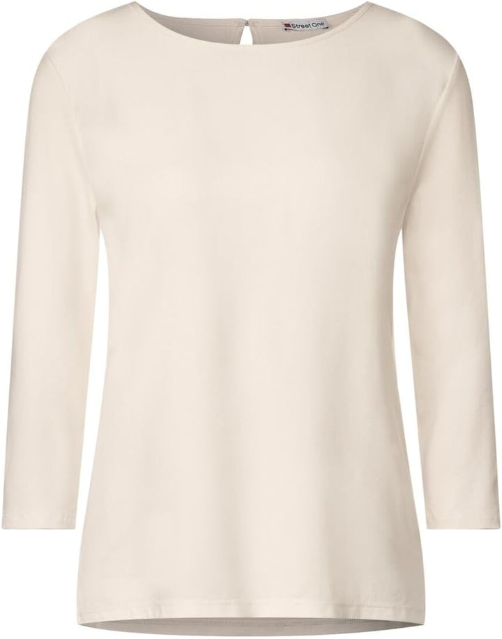 Street One Damen T-Shirt 3/4 Arm 38 Lucid White, 38 Lucid White