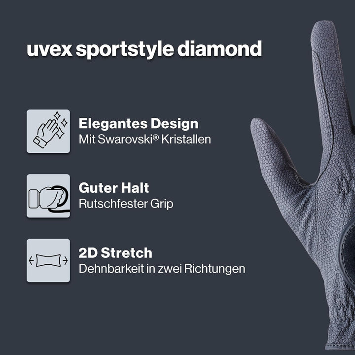 Uvex Unisex – Erwachsene Sportstyle Diamond Reithandschuhe 9 blue, 9 blue