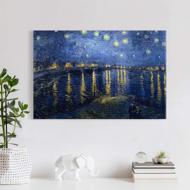 PICANOVA – Vincent Van Gogh Starry Night Over The Rhone 60x40 cm – Bild auf Leinwand – Leinwandbild