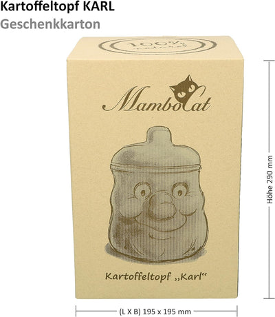 MamboCat Kartoffeltopf Terracotta Kartoffel-Behälter für ca 1500g Kartoffeln I Lustige Kartoffel-Auf