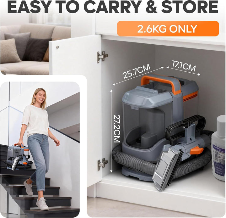 Polsterreiniger Gerät 450W 13kPa, Nasssauger Polsterreiniger für Sofa & Auto, Waschsauger Teppichrei