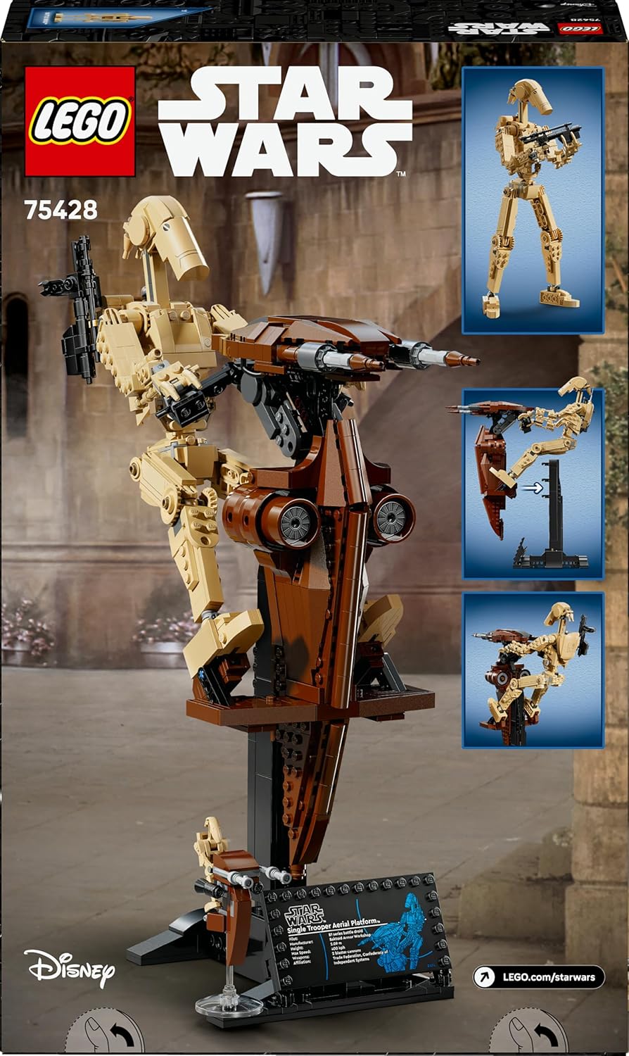 LEGO Star Wars 75428 Kampfdroide mit STAP Bauspielzeug - Spiel- und Ausstellungsfigur mit Speeder -