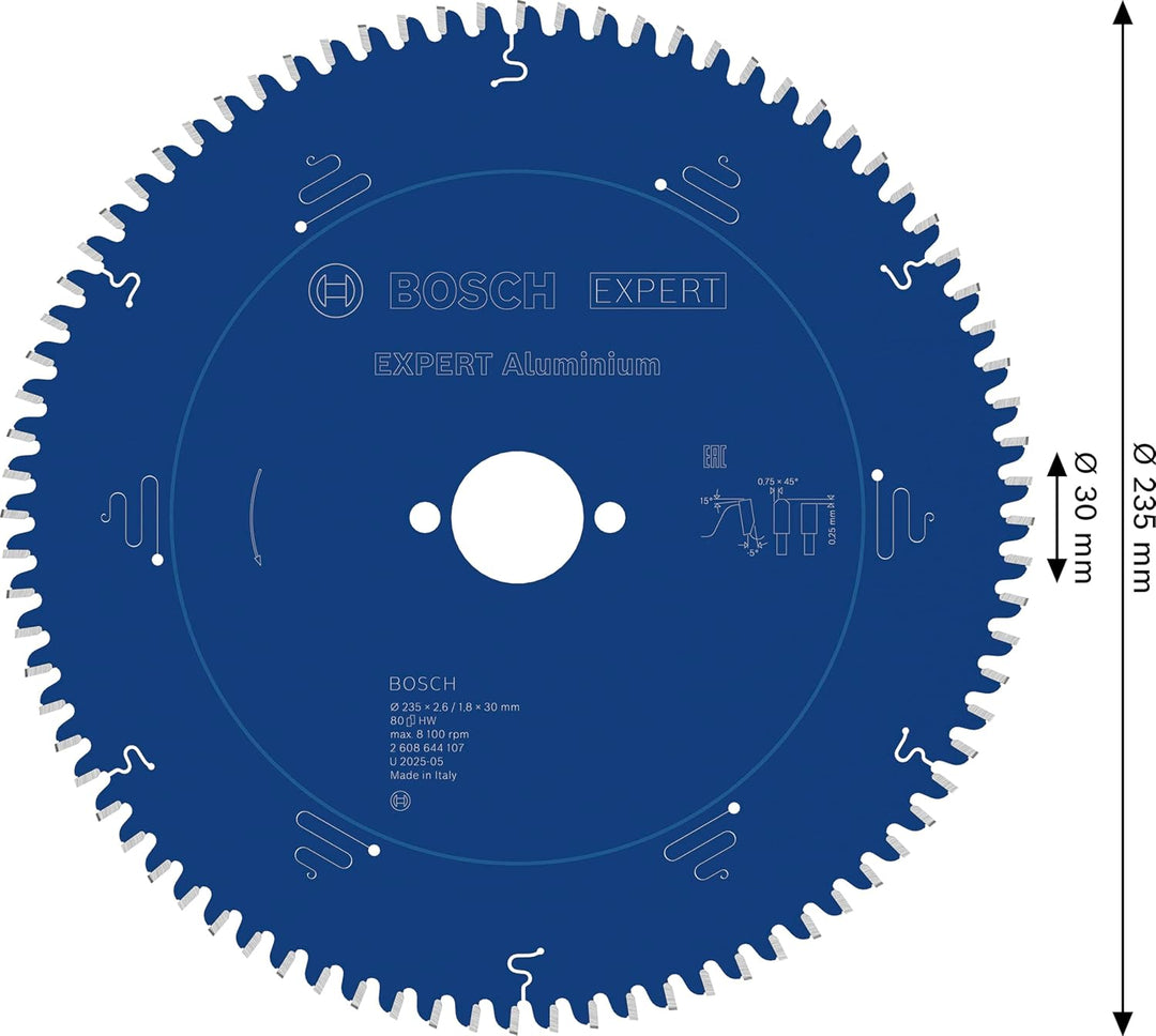 Bosch Professional 1x Kreissägeblatt Expert for Aluminium (für Aluminium, Sägeblatt Ø 235 x 30 x 2,6