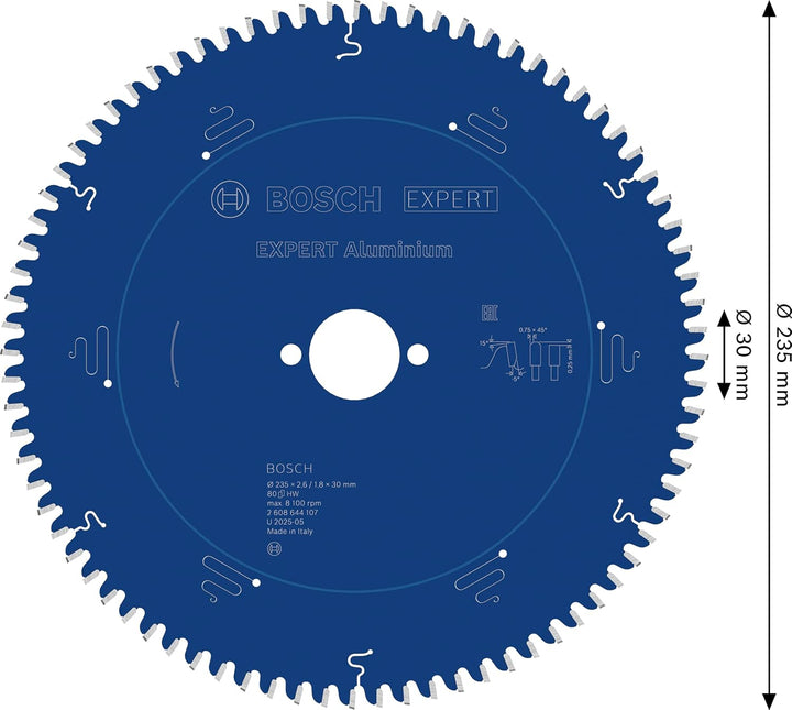 Bosch Professional 1x Kreissägeblatt Expert for Aluminium (für Aluminium, Sägeblatt Ø 235 x 30 x 2,6