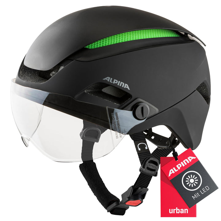 ALPINA ALTONA - Extrem Leichter, Beleuchteter & Belüfteter Fahrradhelm Mit Hochwertigem Visier Für E