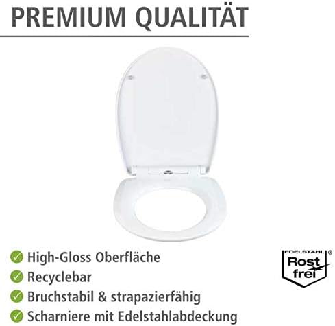 WENKO Premium WC-Sitz Spirit, High Gloss Oberfläche, Toilettendeckel mit Absenkautomatik, aus bruchs