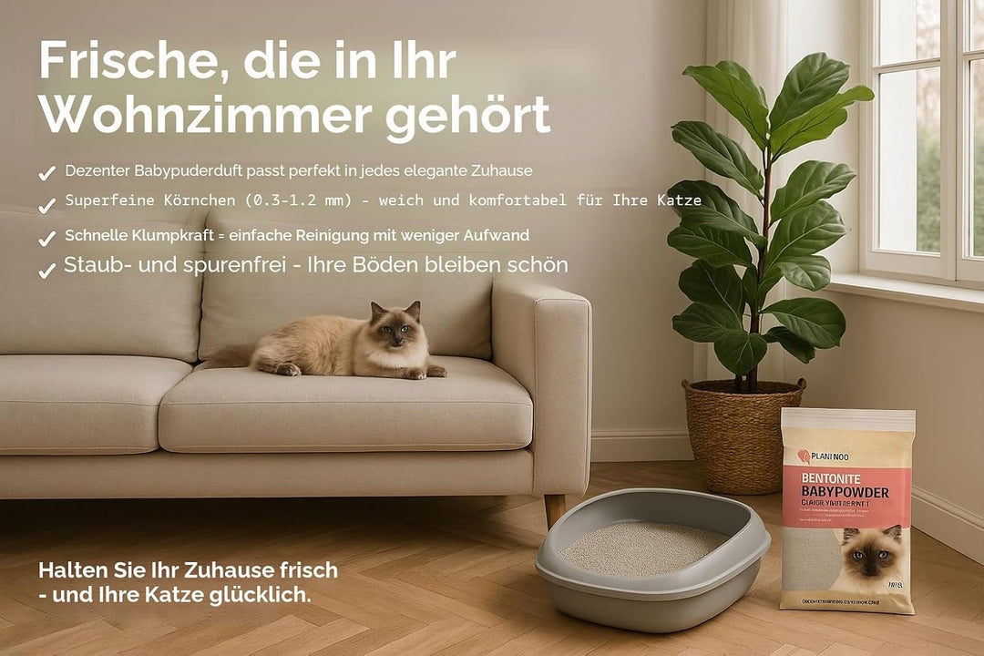 Flamingo Katzenstreu - katzenstreu klumpstreu - Babypuderduft - 12L (12KG) für 10 Wochen - Herkunft