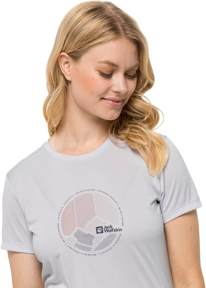 Jack Wolfskin CROSSTRAIL Graphic T W CROSSTRAIL Graphic T W L White Cloud, L White Cloud