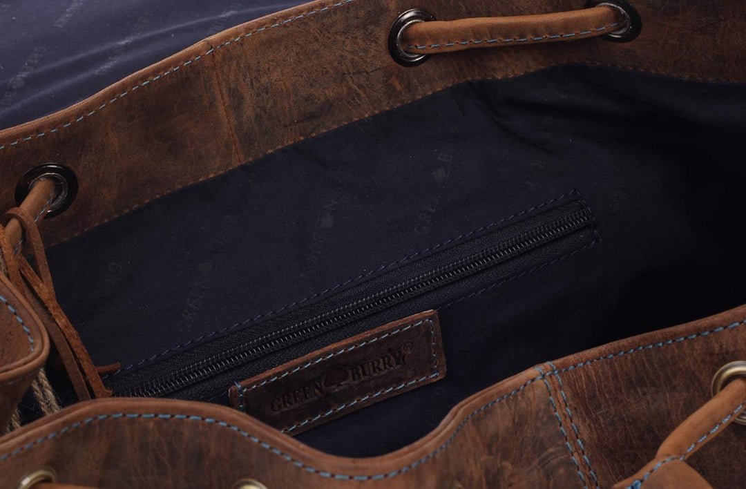 Greenburry Vintage Santana Umhängetasche Rucksack Braun 32x31x15cm