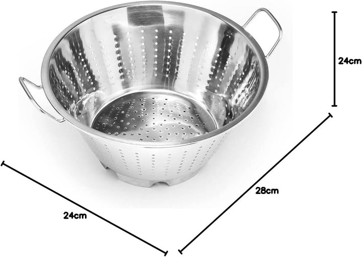 Forgast Sieb Edelstahl | ⌀28cm | Küchensieb | Nudelsieb | Seiher | Metallsieb | Edelstahlsiebe | Bla