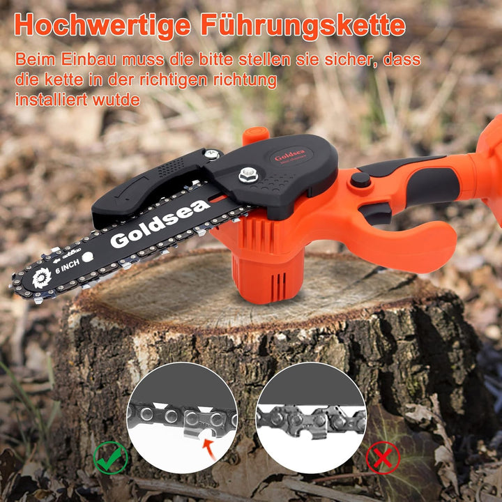 Mini Kettensäge, 6 Zoll Mini Kettensäge Mit Akku 21V Elektro Kettensäge, handkettensäge mit akku (mi