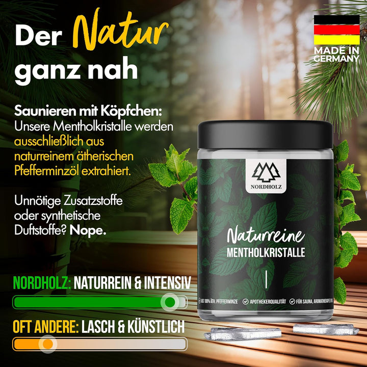 Mentholkristalle [50gr] für Sauna in Premium Qualität aus 100% Minzöl - Befreit die Atemwege und sor