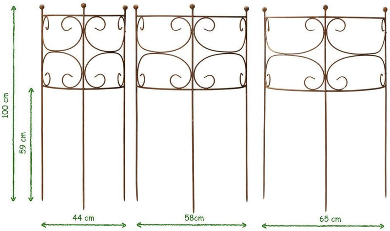 Rankgitter Rankhilfe Staudenhalter Strauchhalter halbrund Rankgerüst Metall Eisen Rost Deko Staudenh
