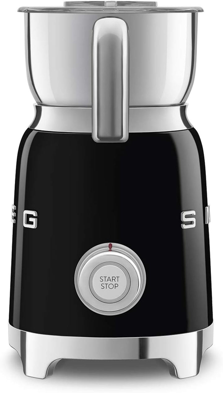 Smeg MFF01BLEU Milchaufschäumer, 600, 18/10 Stahl, schwarz, Schwarz